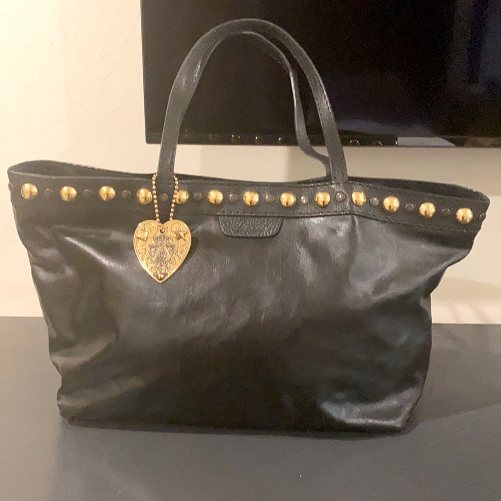 Authentic Gucci Tote Black Leather Gold Hardware